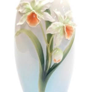 Franz Porcelain RARE Spring Orchid Vase  FZ00268 hand painted Boxed 33cm high