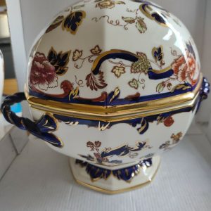 Masons Ironstone Blue Mandalay Pumpkin Tureen Hand Painted 10" High Rare