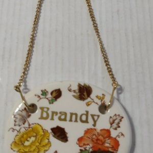 Masons Ironstone Brown Velvet Decanter Label  BRANDY Hand Painted