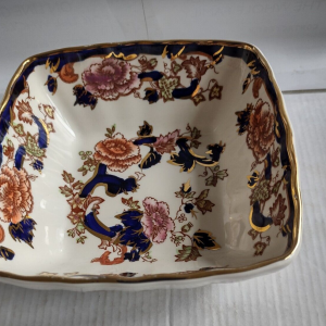 Masons Ironstone Blue Mandalay Pattern Square Dish Hand Painted