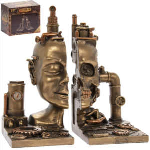 Steam Punk Cyber Skull Fantasy Skull Bookends LP45786