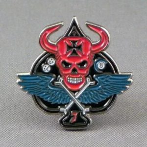 MALTESE WINGED SKULL PIN BADGES