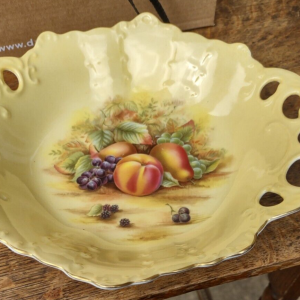 Aynsley "Orchard Gold" Pattern  Pierced Edge Dish
