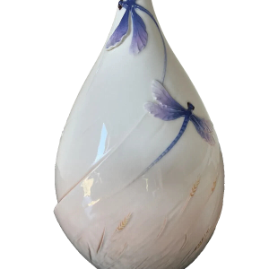 FRANZ Porcelain Dragonfly Round Flower Vase  103/4" Tall  XP1904  PERFECT