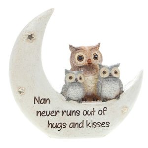 Joe Davies Night Owls On Moon Nan Hand painted Resin Figurine 311051