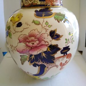 Masons Ironstone Blue Mandalay Pattern 7" Ginger Jar Hand Painted