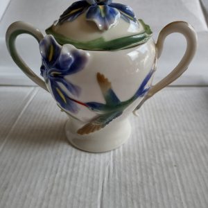 Franz Porcelain Stunning Hummingbird Lidded Sugar Bowl FZ00134