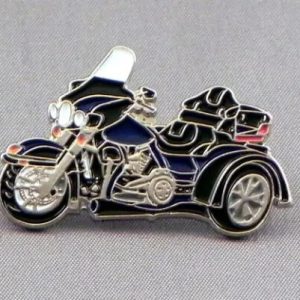 BLUE TRIKE MOTORBIKE PIN BADGE