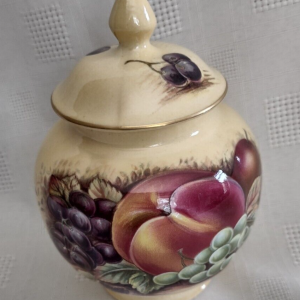 Aynsley Orchard Gold Spice Jar 5" High