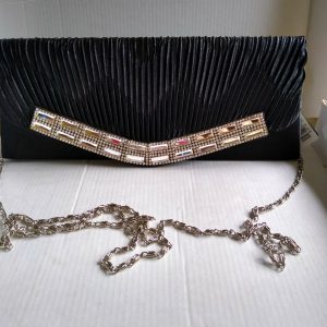 Black Satin Shoulder Bag new with Tags ideal for a wedding
