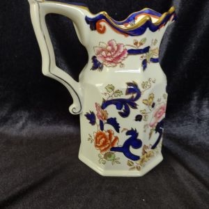 Masons Ironstone Blue Mandalay Pattern Gothic Jug Hand Painted