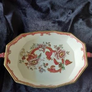 Masons Ironstone Red Mandalay Pattern Dragon;s Head handled dish Hand Painted
