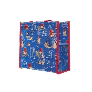 Paddington Bear  BlueTapestry Shopper Bag - Shopping Travel Tote Bag By Signare