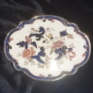 Masons Ironstone Blue Mandalay Pattern  11" Scalloped Shaped Tray Hand Painted
