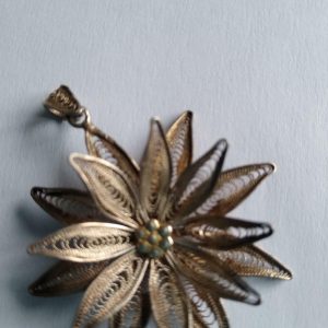 Italian silver ( Hallmark 800) flower Pendant