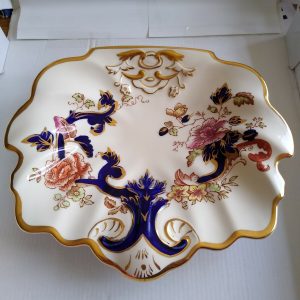 Masons Ironstone Blue Mandalay 9.5 x 8" Shell Dish Hand Painted