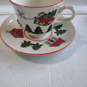 Masons Ironstone Christmas Village Cup & Saucer Hand Painted