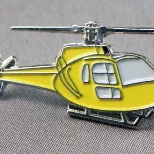YELLOW HELICOPTER PIN BADGE (possibly air ambulance)