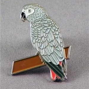 AFRICAN GREY PARROT PIN BADGES