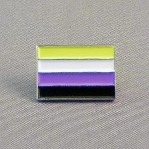 NON BINARY FLAG PIN BADGE