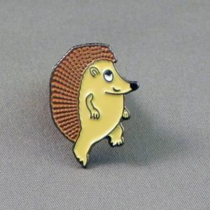 CARTOON HEDGEHOG PIN BADGE