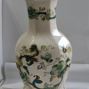 Masons Ironstone Green Chartreuse Pattern 16" Indian Vase shaped Lamp