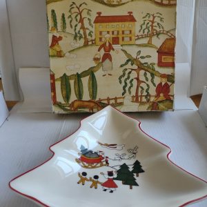Masons Ironstone  Christmas Village 8x7" Sweet/Nut Dish Hand Painted