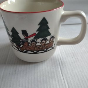 Masons Ironstone  Christmas Village 3" Coffee Mug  Hand Painted