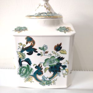 masons green chartreuse Square Tea Caddy Approx 7"