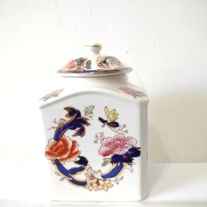 Masons Blue Mandalay Square Tea/Sweet Jar Approx 4.5"