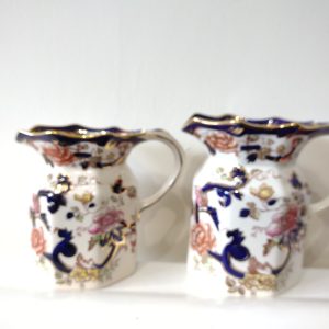 masons blue mandalay 2 Fenton Jugs 6.5" & 5.5" Approx