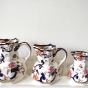 masons blue mandalay Set Of 3 Hydra Jugs 6.5" 5.5"& 4.5"