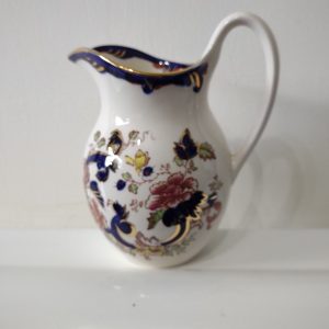 masons blue mandalay High Handled Jug 7" Top Of The Handle