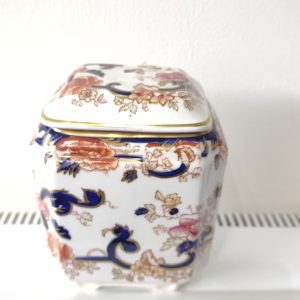 masons blue mandalay square Tea Caddy Approx 6x4"