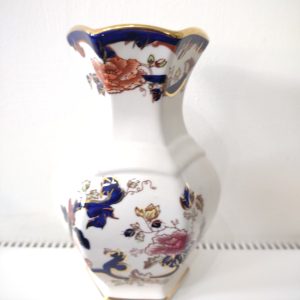 masons blue mandalay Fancy Top Vase Approx 7" High