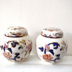 masons blue mandalay A Pair Of Ginger Jars Approx 6"